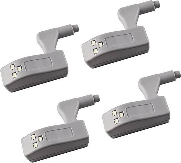 AMG Music Universal Cabinet Cupboard Hinge LED Light Cabinet Sensor Light for Modern Kitchen Home Lamp Hinge Lights Wardrobe Warm/Cool White Night Light for Almirah and Modern Home Kitchen ,Door Hinge Lighting -Warm White with Battery (Pack of 4) Smart Bulb
