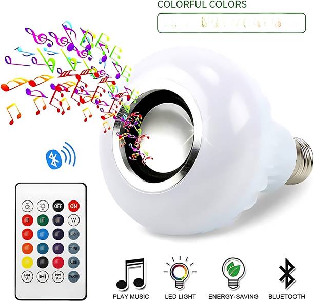 KAVYARA Multicolor LED Bulb & Bluetooth Speaker with Music Control & Remote For Party Smart Bulb