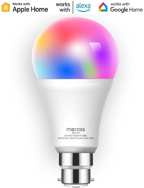 Meross Smart Bulb Voice Control, Colour Changeable, Dimmable, B22 Base, 1 Pack Smart Bulb