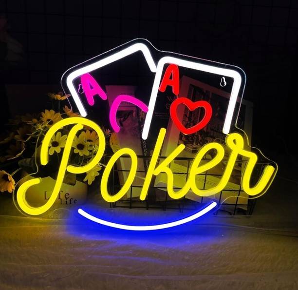 LSI Poker Neon Sign, Playing Cards Neon Sign Smart Bulb