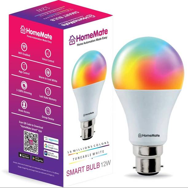HomeMate Wi-Fi RGB+CCT Smart LED Bulb | 12 Watt Smart Bulb