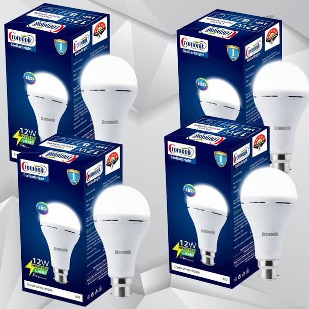 Cromonik Pack of 4-Portable Emergency Backup Bulb with Solar and USB Smart Bulb
