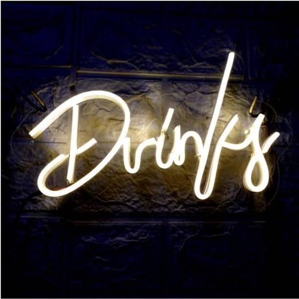 SG Print Drinks Neon Light LED For Bar Restaurant Cafe Club Party (12x8) Smart Bulb