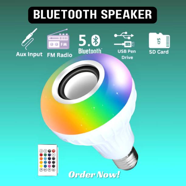 Clairbell Bluetooth Music Bulb Speaker With Remote Control Change Disco light for HomeW128 Smart Bulb