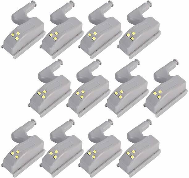 Urban Infotech 12 Pcs Automatic Smart Hinge LED Light with Battery for almirah Closet cabinet Smart Sensor Light