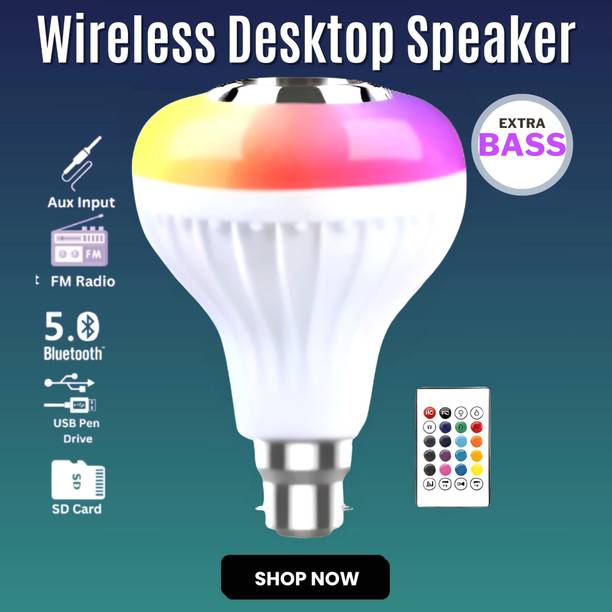 Clairbell Bluetooth Music Bulb Speaker With Remote Control Change Disco light for HomeW406 Smart Bulb