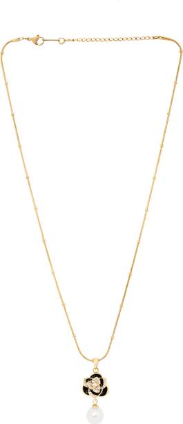 JEWELSCAPE Pendant Chain Gold-Plated Boho-Chic with Modern Twist Marquise-Shaped Design Smart Pendant