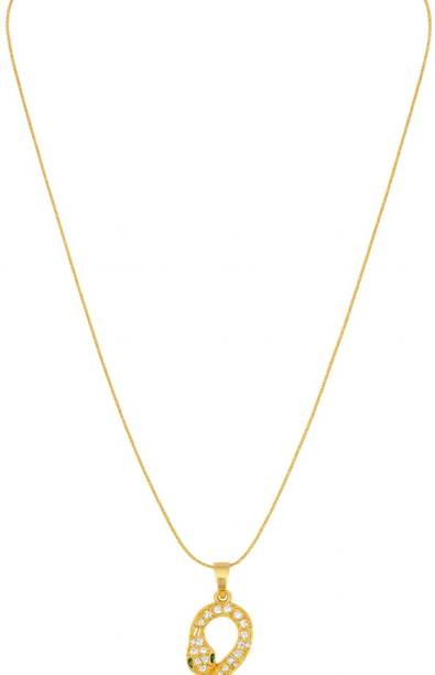JEWELSCAPE Pendant for Women, Necklace, Gold-Plated Jewellery, Neck Chain, Snake Design Smart Pendant