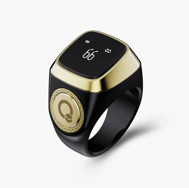 iQIBLA Smart Digital Tasbih Finger Ring 22MM - BLACK& GOLD Smart Ring
