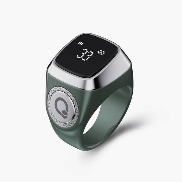 iQIBLA Smart Digital Tasbih Finger Ring - Green & Gold Smart Ring