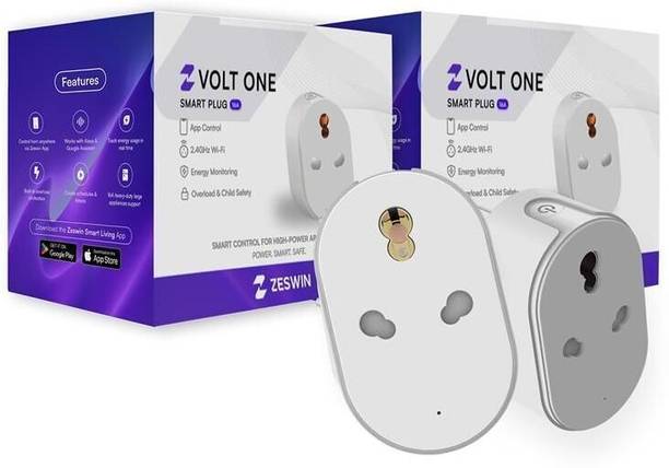 Zeswin Volt One 16A Wi-Fi Enabled Smart Plug with Energy Tracking for Heavy Appliances Smart Plug