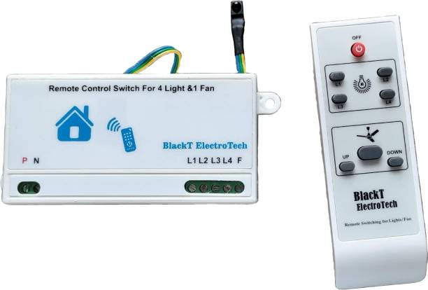 Blackt Electrotech (BT16N) Wireless Remote Control Switch For 4 Lights &1 Fan With Speed Control Smart Switch