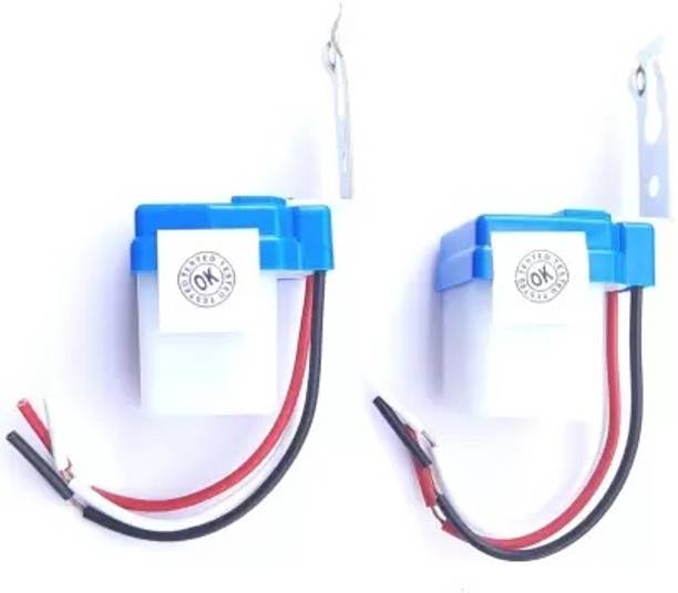 Real Instruments 2pc Combo 220 V Auto Day/Night On & Off Photocell LDR Sensor Switch Water Proof