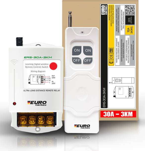 Euro Controls ERS-30A Ultra Long Distance Remote 1 to 3 km 30A relay Superheterodyne Receiver Smart Switch