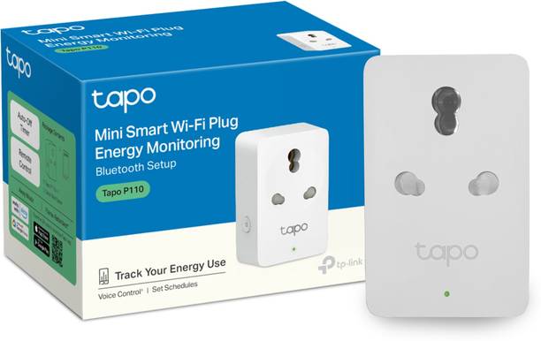 TP-Link Tapo P110 Mini 16A Wi-Fi Plug with Energy Monitoring, Away Mode, 4-Way Safety Smart Plug