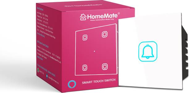 HomeMate NON Smart Touch Switch Bell - White | Elegant Design | Easy Installation