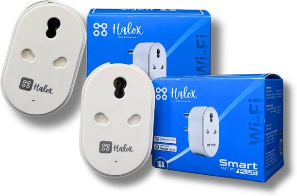 HALOX STAY CONNECTED 16A Wi-Fi Smart Plug | Works with Halox Smart App | Works with Voice Commands Smart Plug
