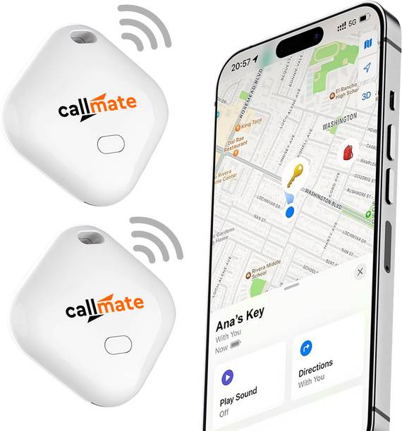 Callmate Air Tag for Apple with Loud Buzzer, Works with Apple Find My (Pack of 2) Safety Smart Tracker