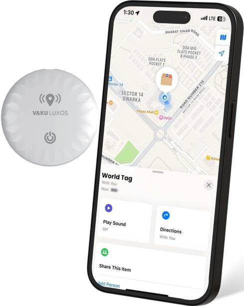 Vaku Luxos ORLOK AirTag Smart Tracker for Luggage, Pets & Bags, MFi Certified Pack of 1 Safety Smart Tracker