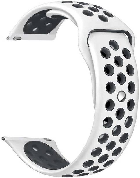 TECHWIND 22MM SILICON WATCH STRAP FOR 22MM SILICON WATCH STRAP BLACK DOT WHITE Smart Watch Strap