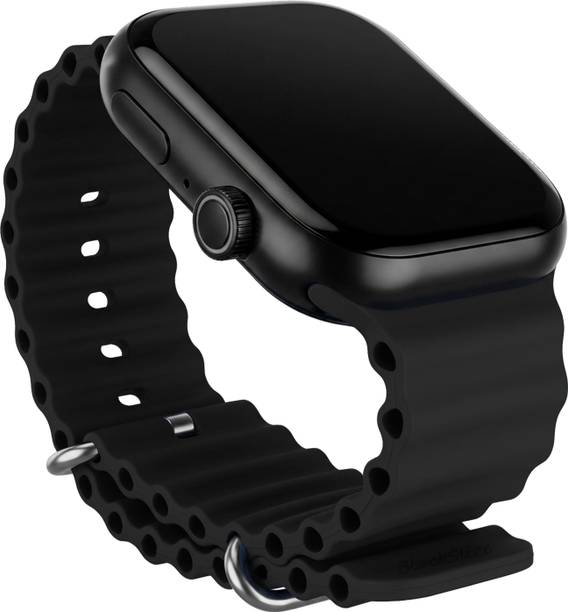 blackslice 2.4 cm Silicone Strap Compatible with Apple Watch – Fits 42| 44| 45| 46| 49mm (Ultra| 2| 3| SE| Series 1–11)| Men & Women. Smart Watch Strap