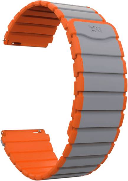 DailyObjects 13 cm Grey-Orange Rim Snap On Universal WatchBand for Samsung/OnePlus/Fitbit Smartwatches (22mm) Smart Watch Strap Smart Watch Strap