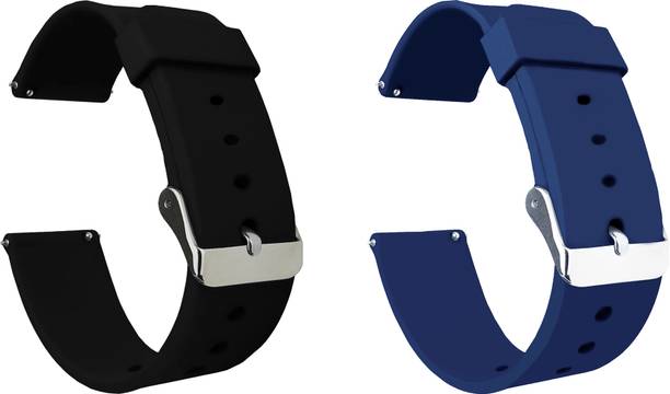 ACM Pack of 2 Watch Strap for Huami Amazfit Bip Smartwatch (Black/Blue) Smart Watch Strap