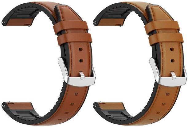 AOnes Pack of 2 Watch Strap Leather Silicone Belt for Fossil Gen 4 Explorist Smart Watch Strap