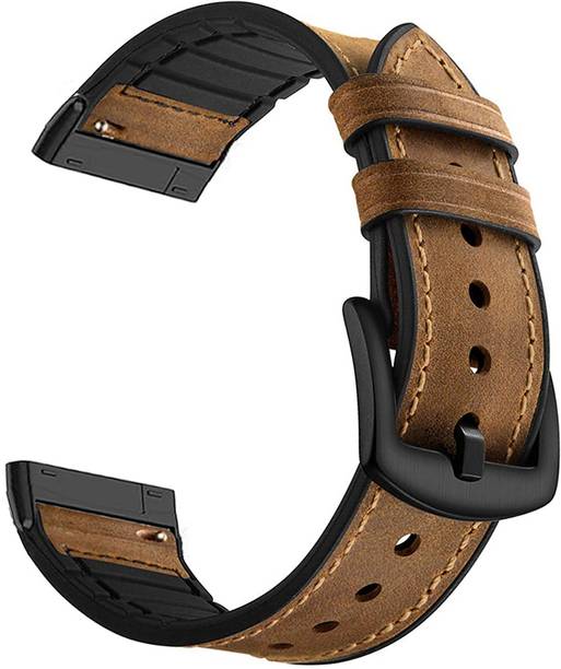 CellFAther Leather Silicone Straps for Fitbit Versa 4 | Versa 3 Strap | Fitbit Sense 2 | Sense Premium Bands Smart Watch Strap