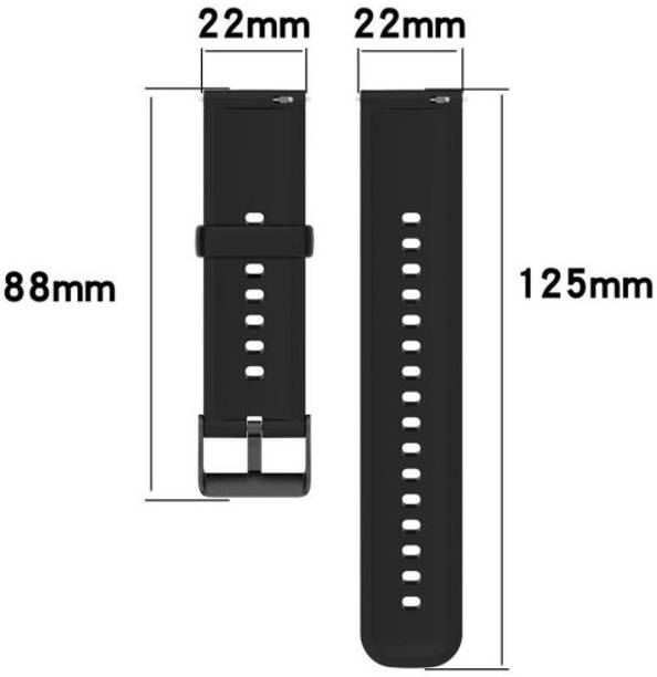 Chalo Kharido Soft Silicone 22mm Smartwatch Strap/Band with Black Metal Buckle Strap for Smartwatch Smart Watch Strap