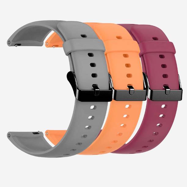 TRENDINGVIEW 22mm Strap Combo for Smart Watches (3 Straps) Black Buckle | Easy Fit Adjustable Design Smart Watch Strap