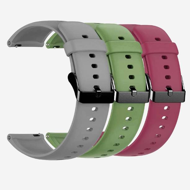 TRENDINGVIEW 22mm Strap Combo for Smart Watches (3 Straps) Black Buckle | Easy Fit Adjustable Design Smart Watch Strap