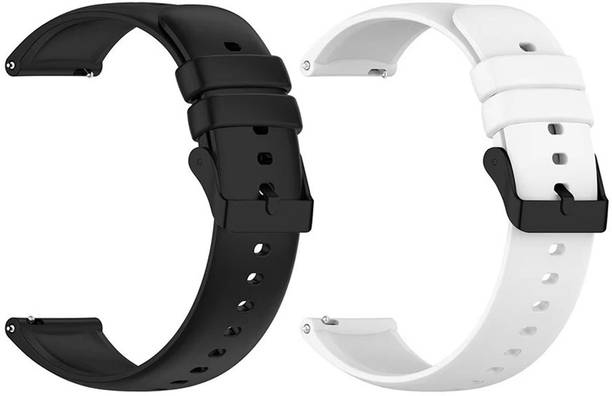 AOnes Pack of 2 Watch Strap Silicone Classic Belt for Galaxy Watch 3 45Mm | Galaxy Watch 4.6Cm Gear S3 Frontier | Amazfit Pace Stratos Gtr | One Plus | Huawei Gt Fossil Explorist Watch Band Smart Watch Strap
