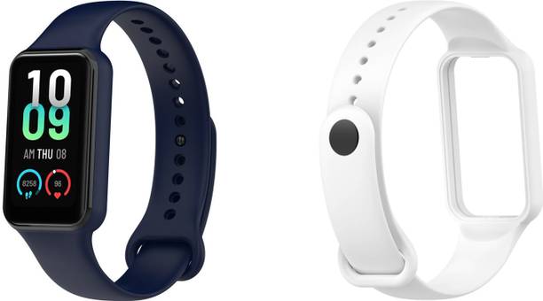 TechAwake Silicone Bands for Amazfit Band 7- Soft Silicone & Lightweight (Pack of 2) Smart Watch Strap