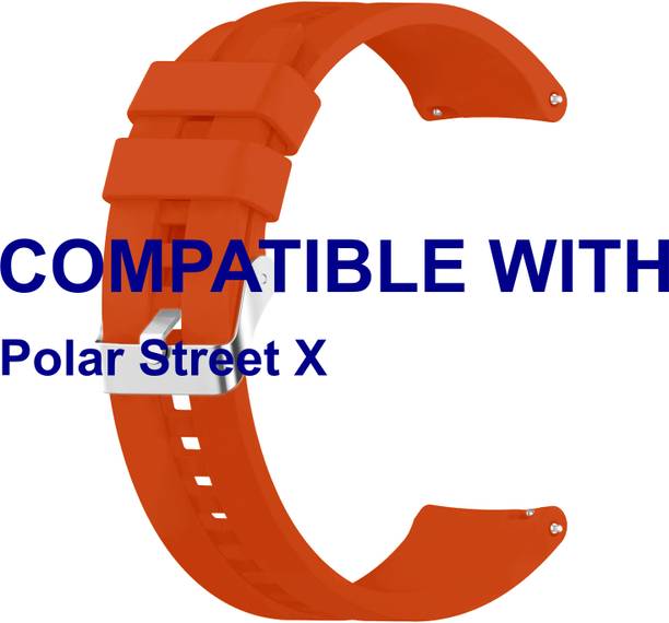 ACM WSM15C22OR5125 Watch Strap Silicone Hook Belt 22mm for Polar Street X Smartwatch Orange Smart Watch Strap