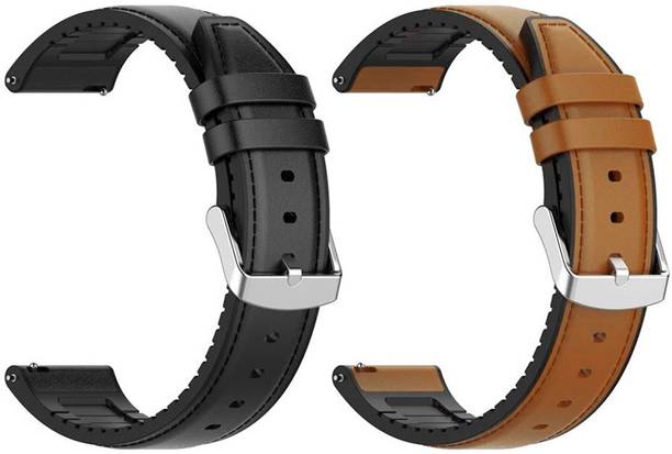 AOnes Pack of 2 Watch Strap Leather Silicone Belt for Michael Kors Gen 5 Access Bradshaw 2 Smart Watch Strap
