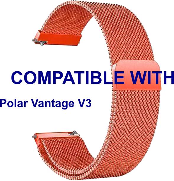 ACM WSM4M22OR3872 Watch Strap Magnetic 22mm for Polar Vantage V3 Smartwatch Orange Smart Watch Strap