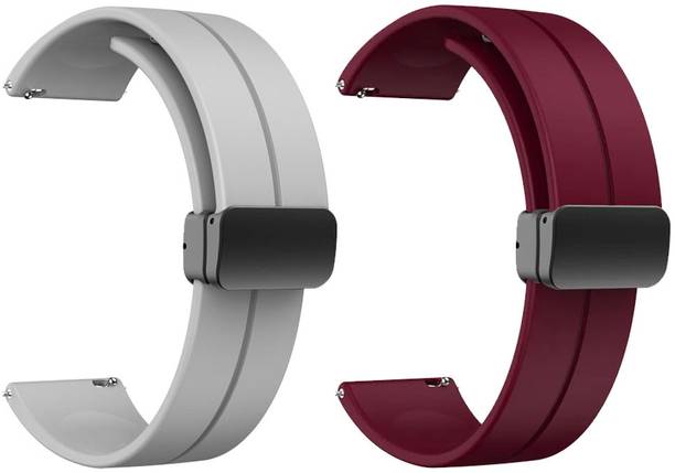 AOnes Pack of 2 Silicone Belt Magnetic Folding Buckle for Fastrack Astor Fs2 Pro Watch Band Smart Watch Strap