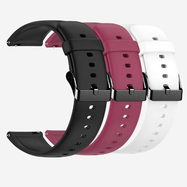 TRENDINGVIEW 22mm Strap Combo for Smart Watches (3 Straps) Black Buckle | Easy Fit Adjustable Design Smart Watch Strap