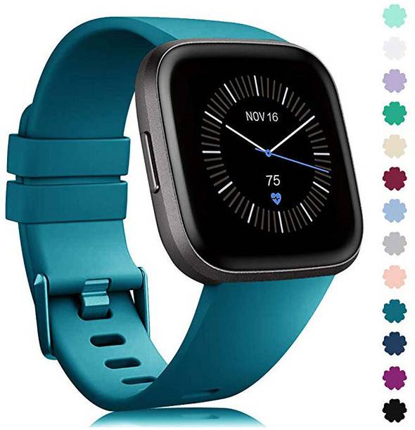 REDBIZZ Soft Silicone Classic Strap Band For Fitbit Versa/Versa 2/ Versa Lite Small Size 20MM, Replacement Watch Straps Compatible With Fit-bit Special Edition/Lite Edition/Versa SE For Men Women[ WATCH NOT INCUDED]TEAL Smart Watch Strap