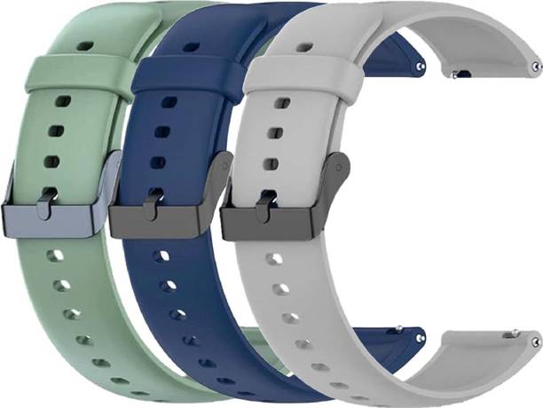 TRENDINGVIEW 22mm Smart Watch Strap (Combo Pack of 3) Silicone Belt with Quick Release Pins | Adjustable Length Smart Watch Strap