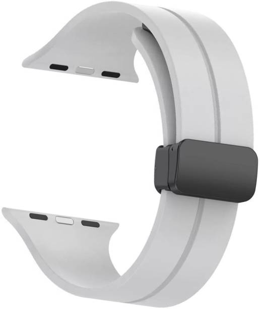 Casewilla Soft Silicon Magnetic Closure Strap Belt for iWatch Series 8/7/6/5/4/SE (42/44/45mm) [Watch NOT Included] Smart Watch Strap
