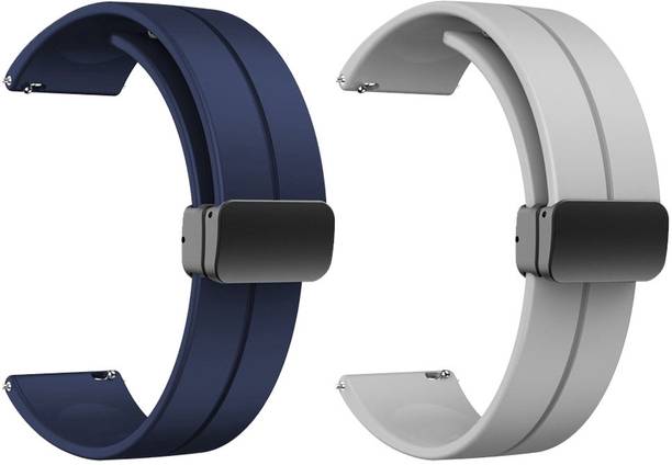 AOnes Pack of 2 Silicone Belt Magnetic Folding Buckle for Maxima Max Pro Coral Lite Smart Watch Strap