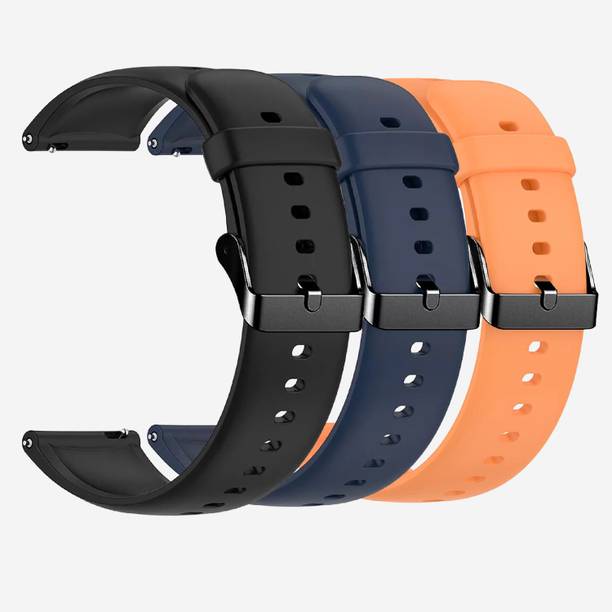 TRENDINGVIEW 22mm Strap Combo for Smart Watches (3 Straps) Black Buckle | Easy Fit Adjustable Design Smart Watch Strap