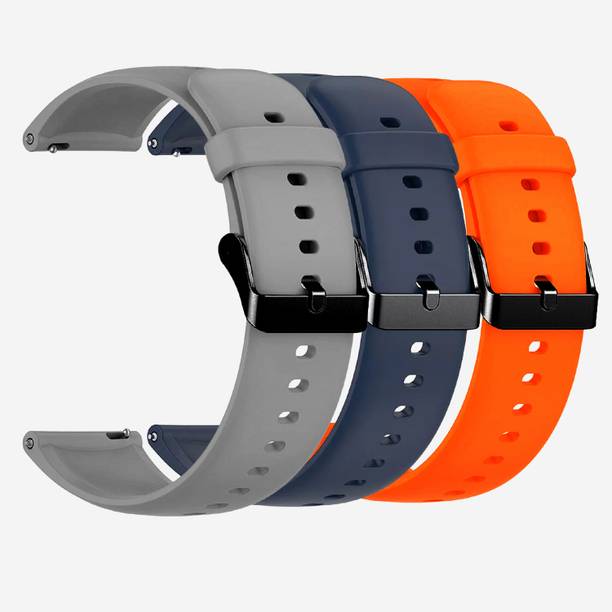 TRENDINGVIEW 22mm Strap Combo for Smart Watches (3 Straps) Black Buckle | Easy Fit Adjustable Design Smart Watch Strap