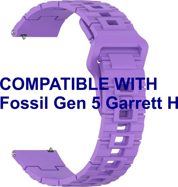 ACM WSM41C22LV1049 Watch Strap Silicone Shiny Belt 22mm for Fossil Gen 5 Garrett Hr Smartwatch Lavender Smart Watch Strap