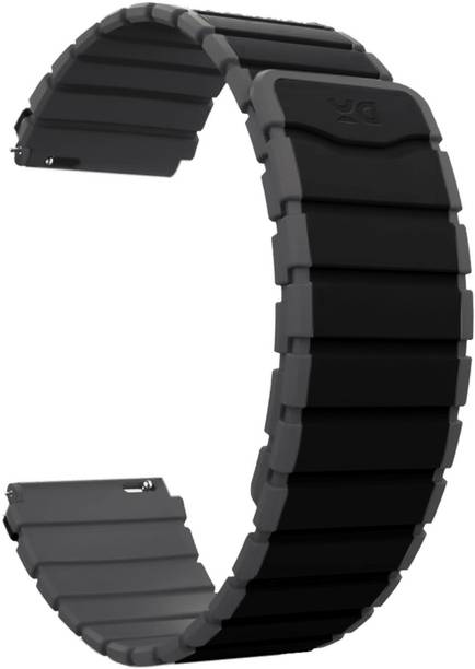 DailyObjects Black-Charcoal Rim Snap On Universal WatchBand for Samsung/OnePlus/Fitbit Smartwatches (22mm) Smart Watch Strap Smart Watch Strap