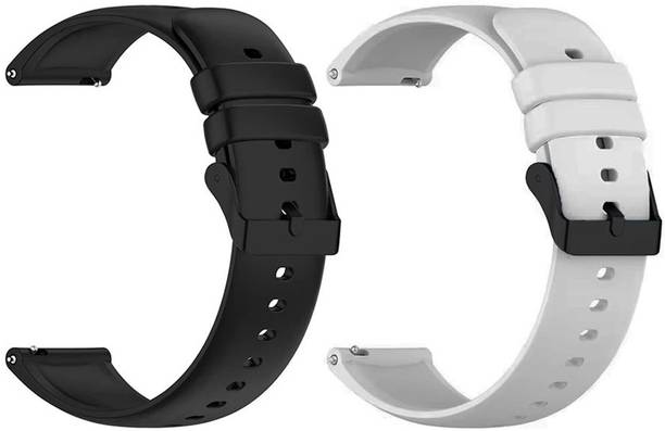 AOnes Pack of 2 Watch Strap Silicone Classic Belt for Galaxy Watch 3 45Mm | Galaxy Watch 4.6Cm Gear S3 Frontier | Amazfit Pace Stratos Gtr | One Plus | Huawei Gt Fossil Explorist Watch Band Smart Watch Strap