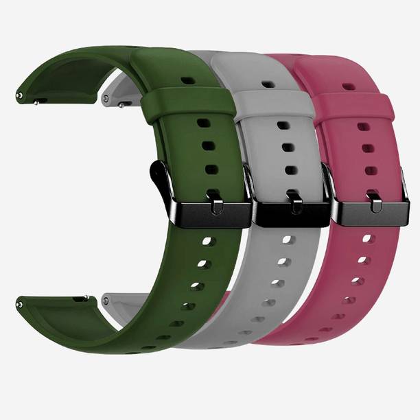 TRENDINGVIEW 22mm Strap Combo for Smart Watches (3 Straps) Black Buckle | Easy Fit Adjustable Design Smart Watch Strap