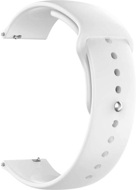 DailyObjects White Lightweight Silicone Click SmartwatchBand/Straps Compatible With Samsung/OnePlus/Fitbit Smartwatches (22mm) | Stylish, Sporty Adjustable Strap with Premium Pin & Tuck Closure Watchband For Galaxy Watch Pro Lite 5 4 3 /Gear S2 Sports Neo Classic /Oneplus Nord /Amazfit /Fitbit (Watch Not Included) Smart Watch Strap